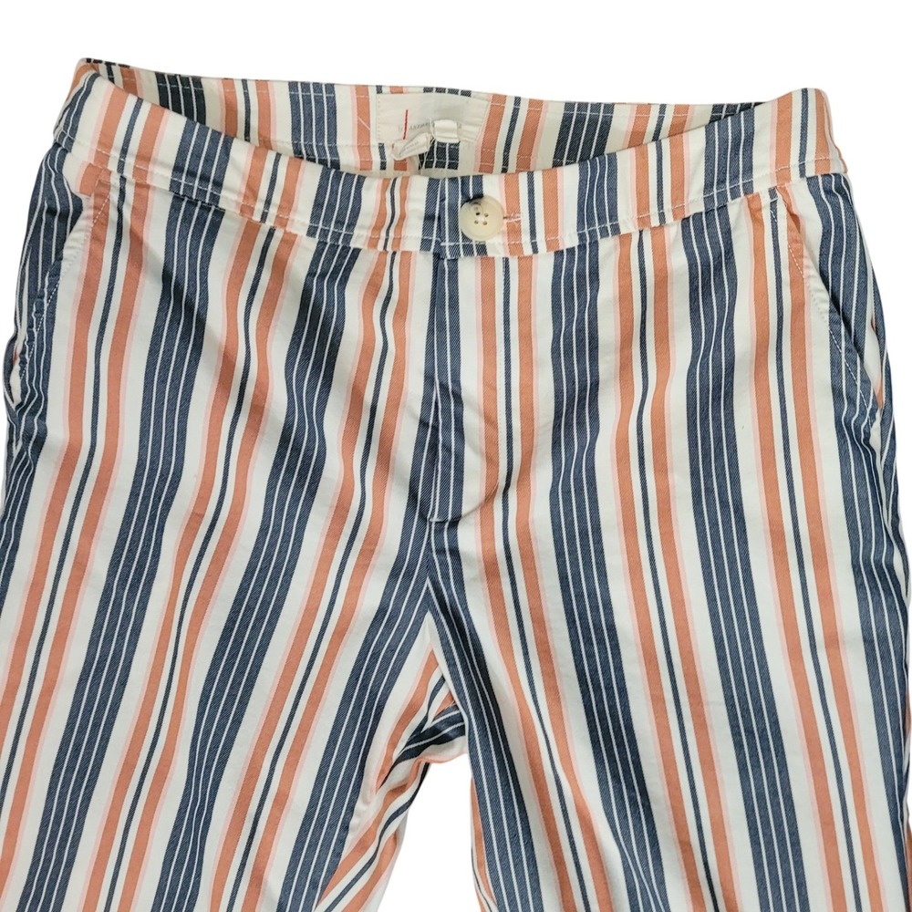 Anthropologie Striped Mid Rise Flare Pants 4 Retro Coastal 70s Style Bell Bottom - Picture 6 of 9